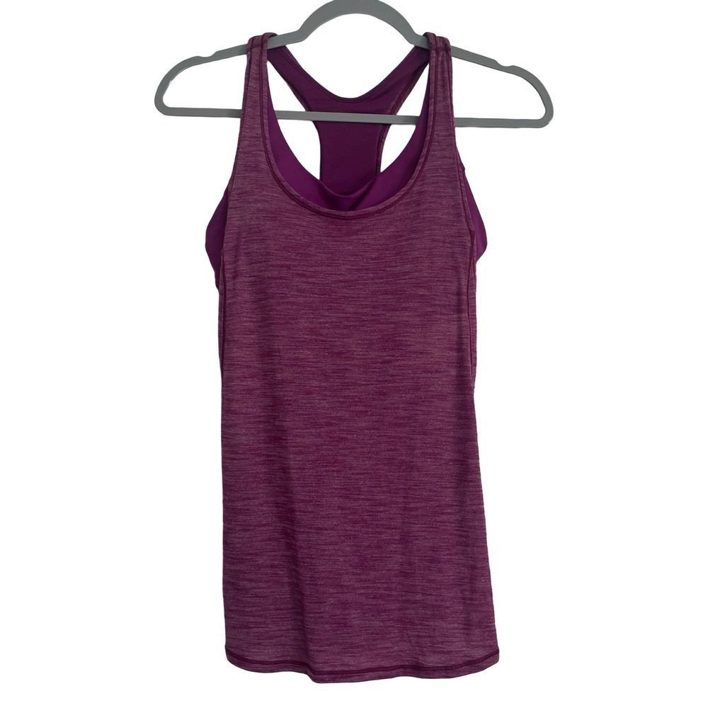 Lululemon‎ Tank Top Women 4 Purple Built-in Bra Racerback Yoga Gym Active